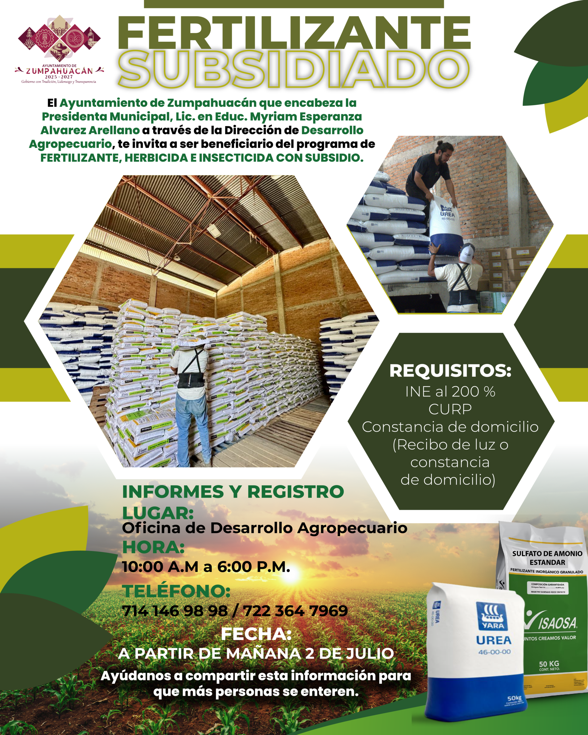 Convocatoria Fertilizante Subsidiado Zumpahuacán